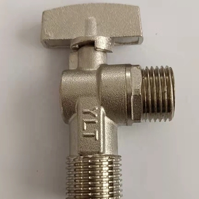 Double outlet triangle copper comfortable hand wheel thickening anti-leakage angle valve