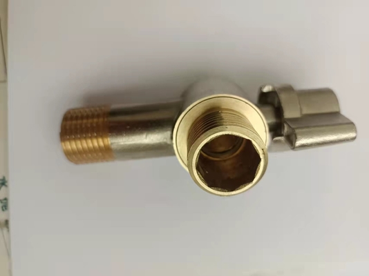 Double outlet triangle copper comfortable hand wheel thickening anti-leakage angle valve