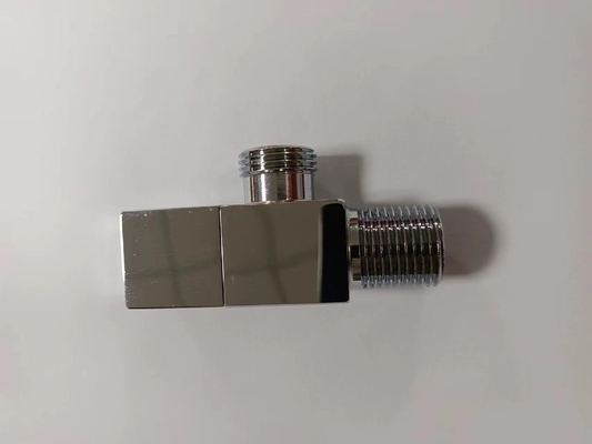 High end bathroom square copper large flow heater cold and hot water toilet angle valve