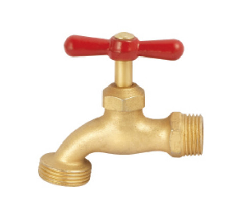 Sand Blasting Brass Hose Bibbs Brass Outside Faucet For Piping Water System