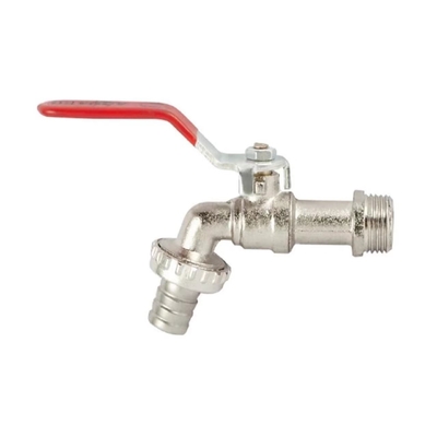 Antirust Brass Bibcock Valve Threaded With Handle 120-250g Lightweight