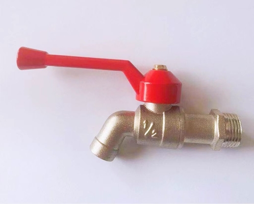Antirust Brass Bibcock Valve Threaded With Handle 120-250g Lightweight