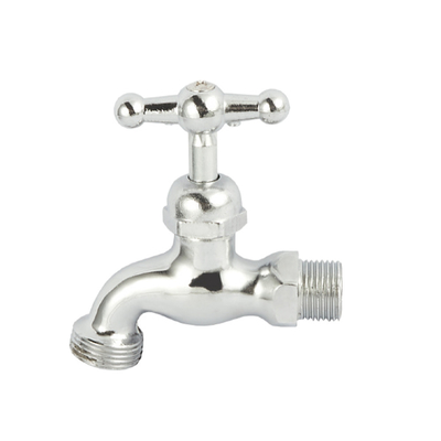 1/2'' Manual Nickel Plating Lock Water Faucet Hose Bib Cock Threaded