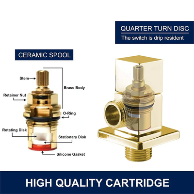 Durable Customized BSP Threaded  Brass Angle Valve For Wash Basin
