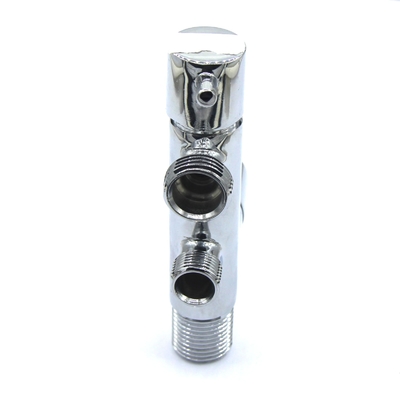 Full copper-zinc alloy handle with one in and two out multi-function three-way angle valve washing machine faucet